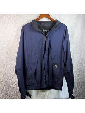 Footjoy Dryjoys Waterproof Golf Jacket Full Zip Mens L Navy Blue Classic